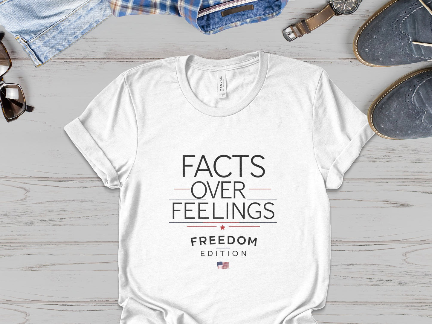 "Facts Over Feelings - Patriotic Tee