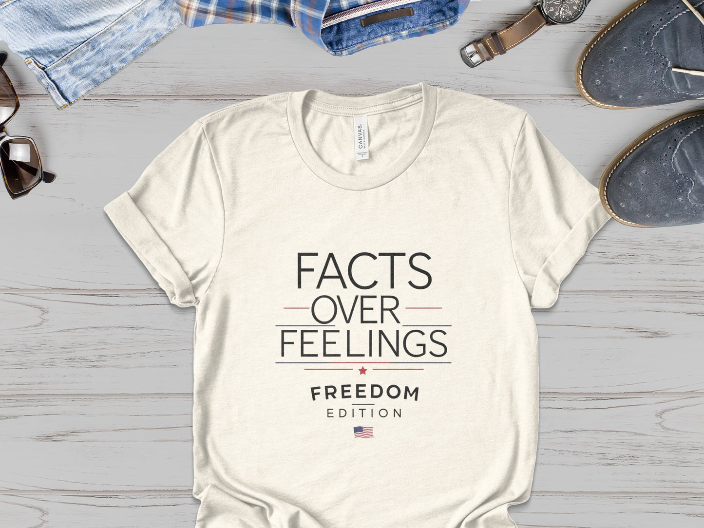 "Facts Over Feelings - Patriotic Tee